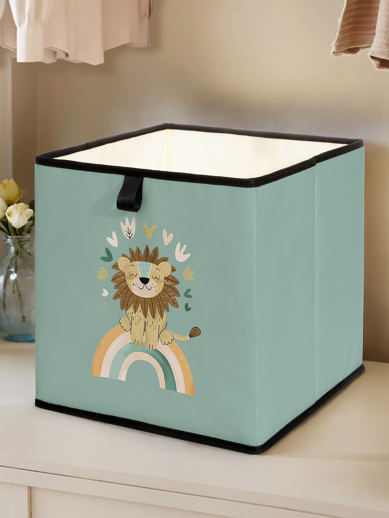 Baby Clothing Organizer - 귀여운 사자 무지개 프린트 접이식 수납