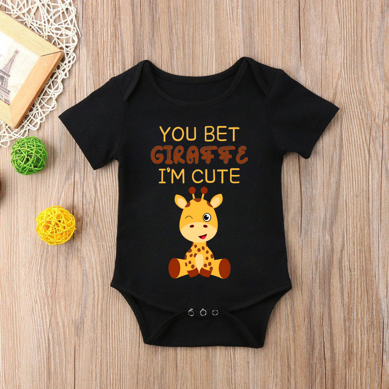Baby Clothing Brands - 새로운 귀여운 기라파 프린트 아기 onesie