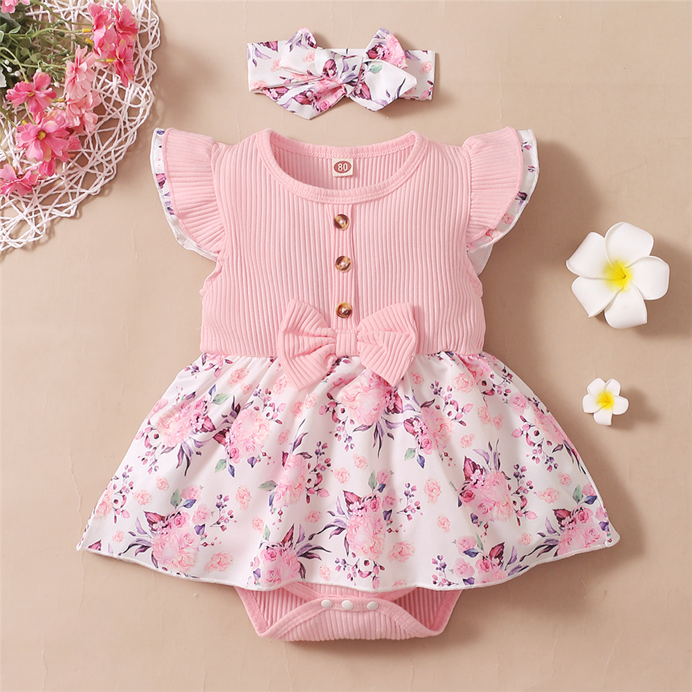 Baby Clothing Brands - 0-18 개월 아기 소녀 꽃 Romper