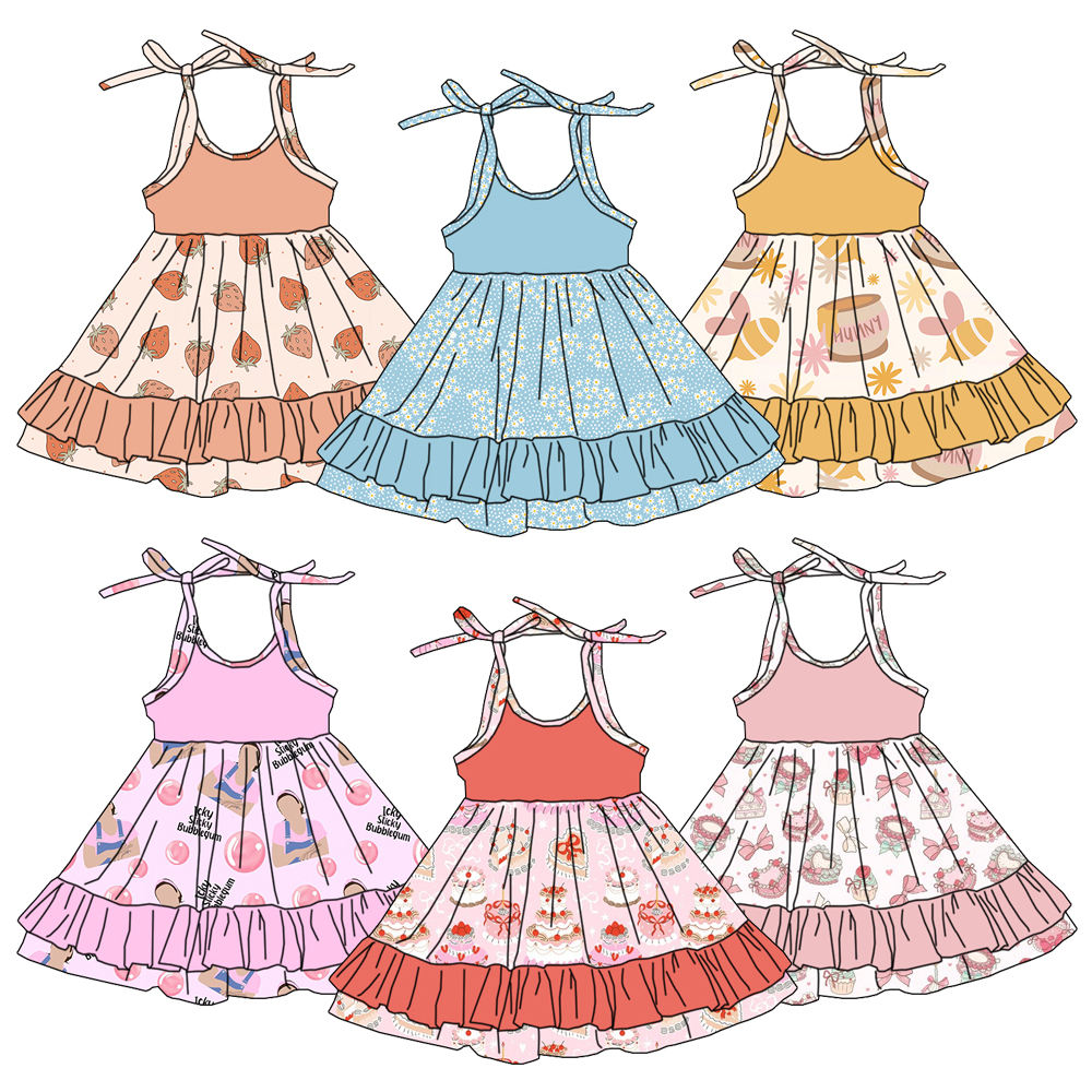 Baby Clothing Layers - 여름 딸기 프린트 아기 소녀 드레스
