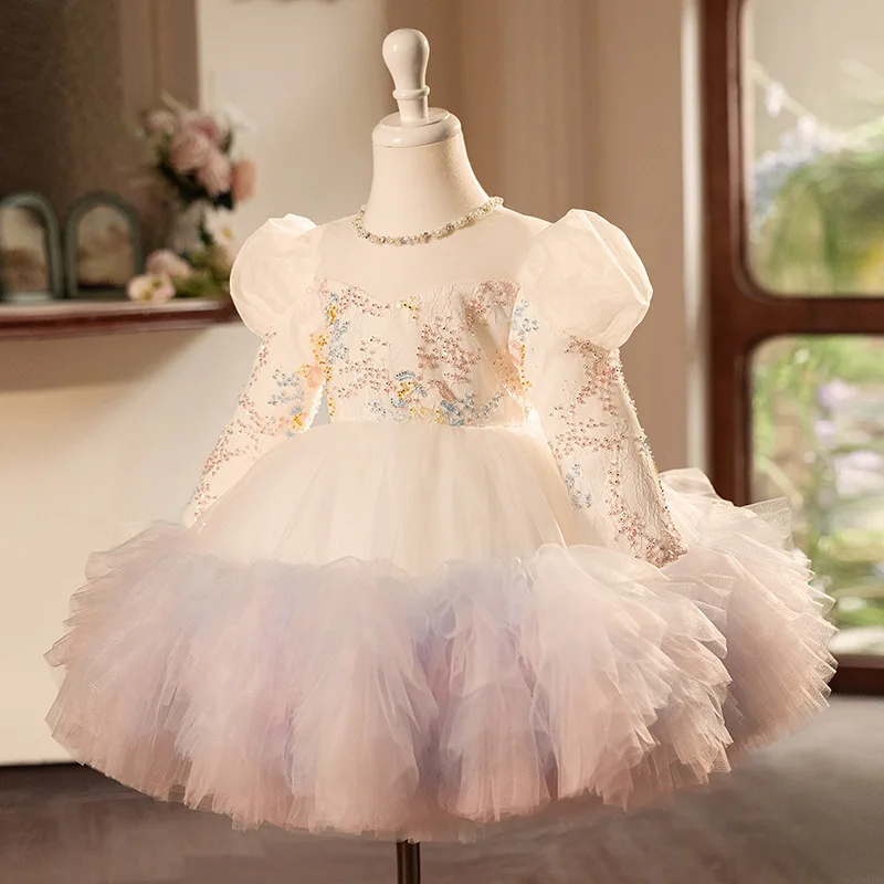 어린이 긴 소매 가을 여름 아기 소녀 드레스 라운드 넥 - Baby Clothing Layers 리뷰 및 가격