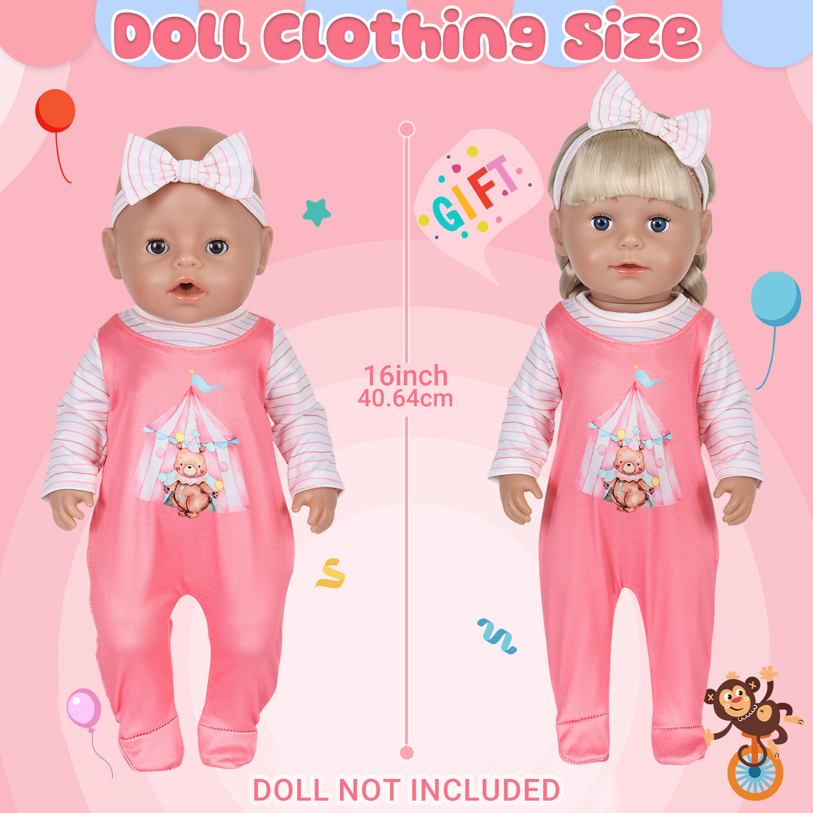 16-18 인치 40-45cm 베이비 인형 서커스 패턴 - Baby Clothing 리뷰 및 가격
