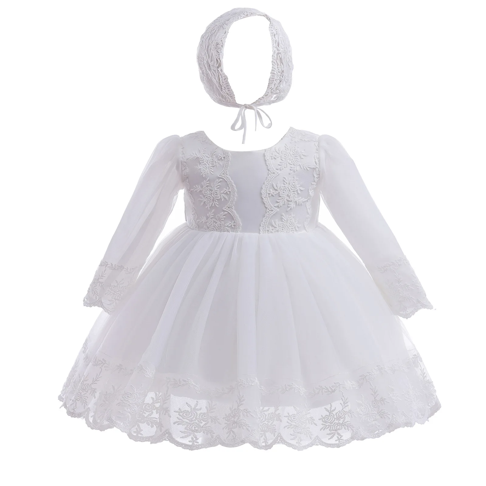 아기 소녀 드레스 흰색 자수 세례식 볼 가운 소녀 생일 - Baby Clothing Yarn 리뷰 및 가격