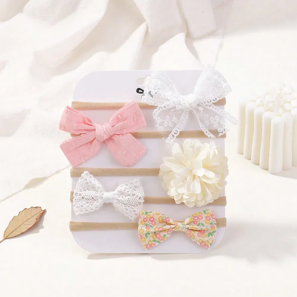 5 개/대 아기 탄성 머리띠 신생아 꽃 레이스 Bowk - Newborn Gift Set 리뷰 및 가격