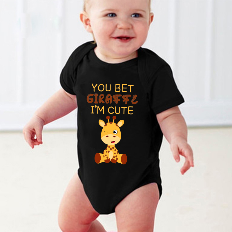 새로운 귀여운 기라파 프린트 아기 onesie 신생아  - Baby Clothing Brands 리뷰 및 가격