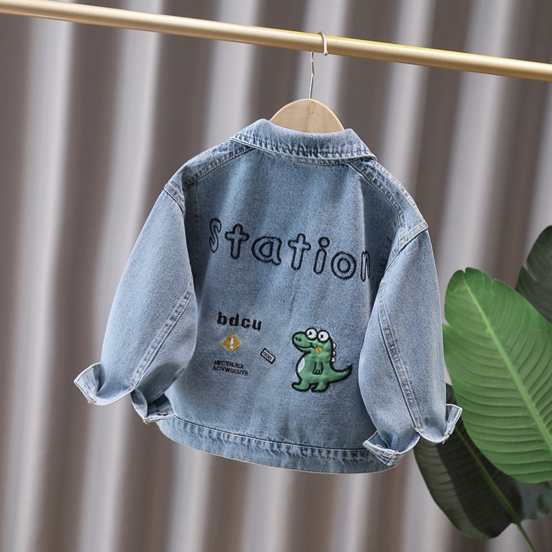 귀여운 스타일 아기 어린이 데님 자켓 어린이를위한 공룡 - Baby Clothing 리뷰 및 가격