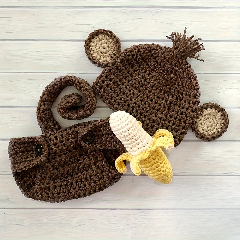 아기 사진 소품 수제 원숭이 바나나 의상 신생아 사진  - Baby Clothing Products 리뷰 및 가격