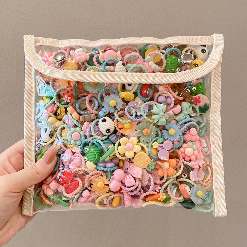 50 Pcs 소녀 만화 과일 동물 고무 밴드 헤어 액세 - Newborn Gift Set 리뷰 및 가격