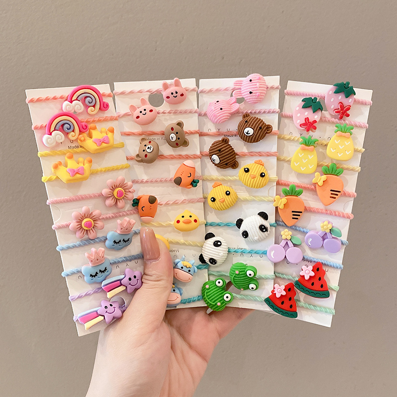 50 Pcs 소녀 만화 과일 동물 고무 밴드 헤어 액세 - Newborn Gift Set 리뷰 및 가격