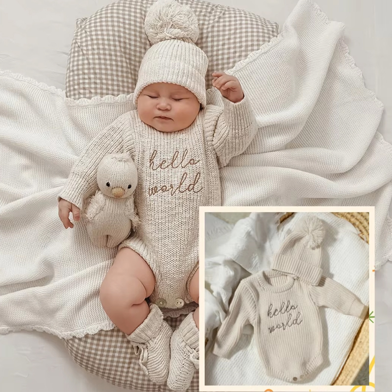 Ylsteed Hello World 뜨개질 신생아 사진 - Baby Clothing Boy 리뷰 및 가격